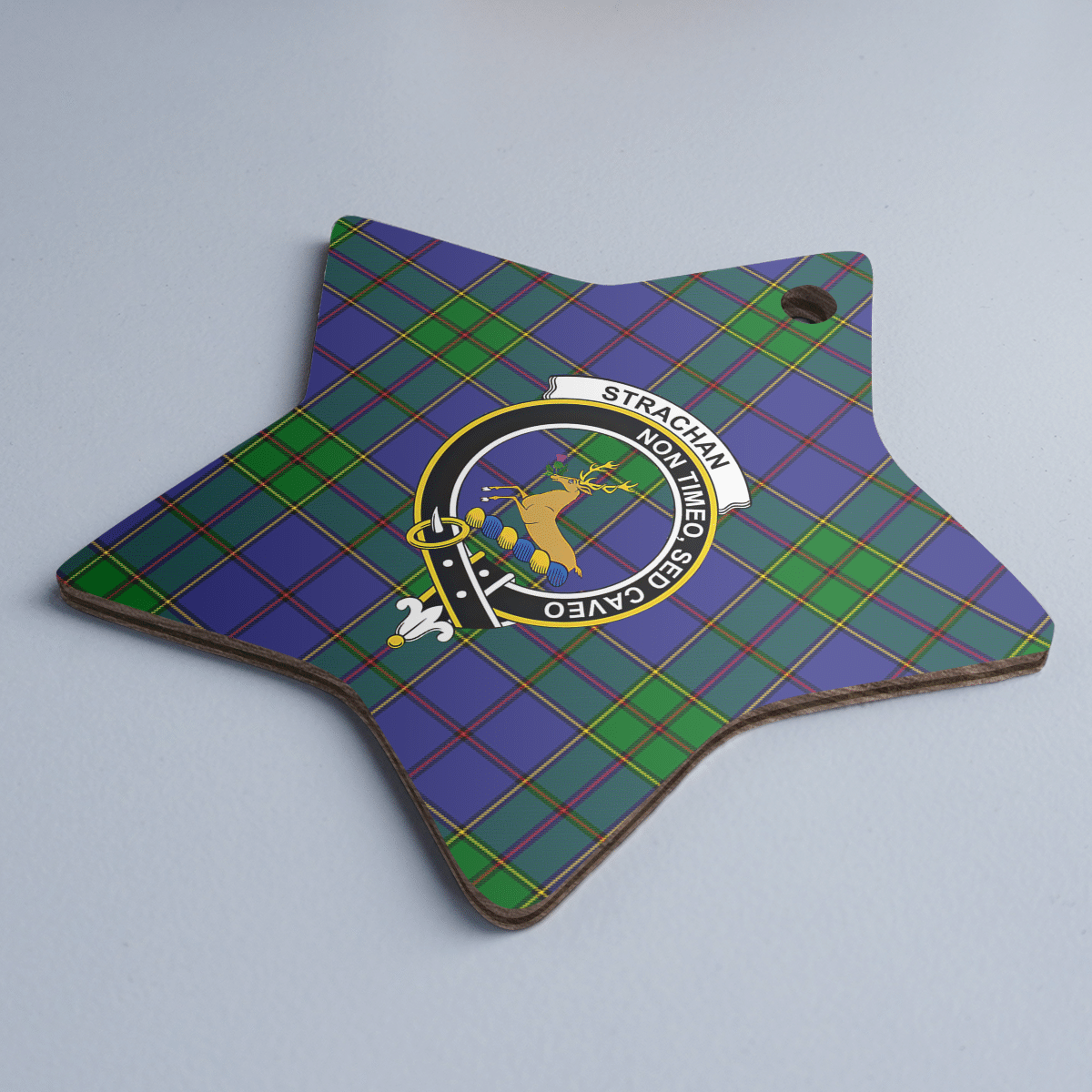 Clan Strachan Tartan Crest Star Ceramic Ornament YC28 Strachan Tartan Tartan Christmas   