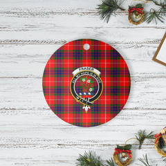 Clan Fraser Modern Tartan Crest Round Ceramic Ornament XP59 Fraser Modern Tartan Tartan Christmas   