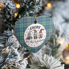 Clan Leslie Hunting Ancient Tartan Tartan Crest Gnome Heart Ceramic Ornament GM15 Leslie Hunting Ancient Tartan Tartan Christmas   