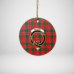 Clan Dalziel Modern Tartan Crest Round Ceramic Ornament SM26 Dalziel Modern Tartan Tartan Christmas   