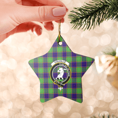 Clan Colville Tartan Crest Star Ceramic Ornament EY60 Colville Tartan Tartan Christmas   