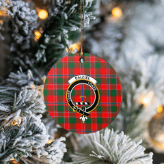 Clan Dalziel Modern Tartan Crest Round Ceramic Ornament SM26 Dalziel Modern Tartan Tartan Christmas   