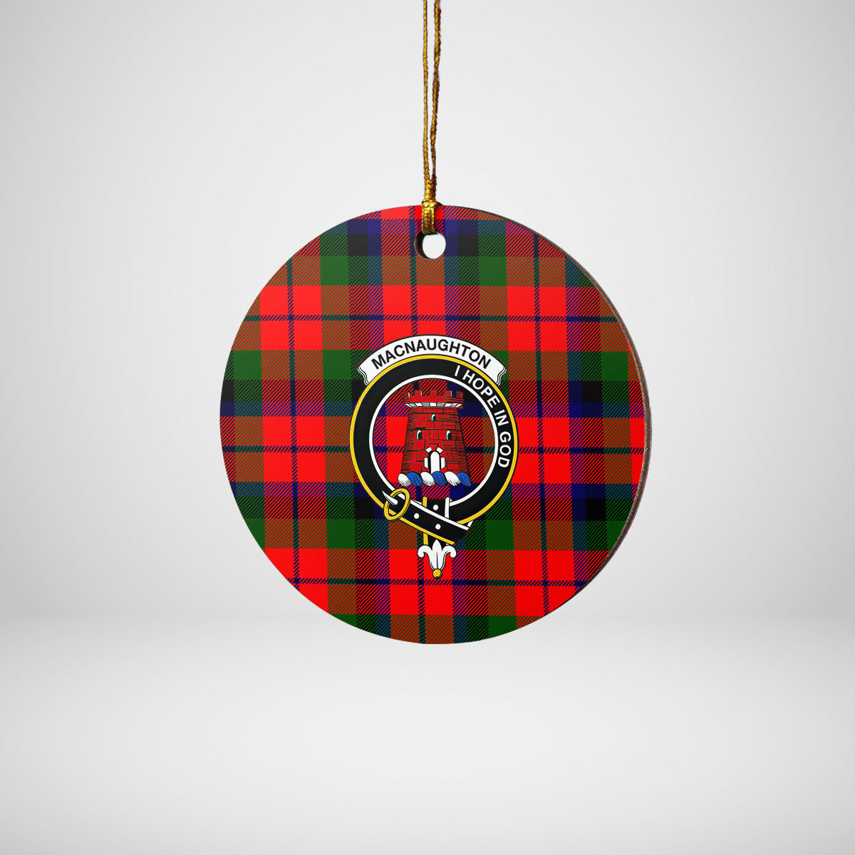 Clan MacNaughton Modern Tartan Crest Round Ceramic Ornament OI27 MacNaughton Modern Tartan Tartan Christmas   