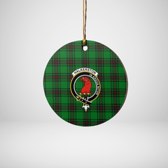 Clan Halkerston Tartan Crest Round Ceramic Ornament YV12 Halkerston Tartan Tartan Christmas   