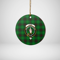 Clan Logie Tartan Crest Round Ceramic Ornament JH77 Logie Tartan Tartan Christmas   