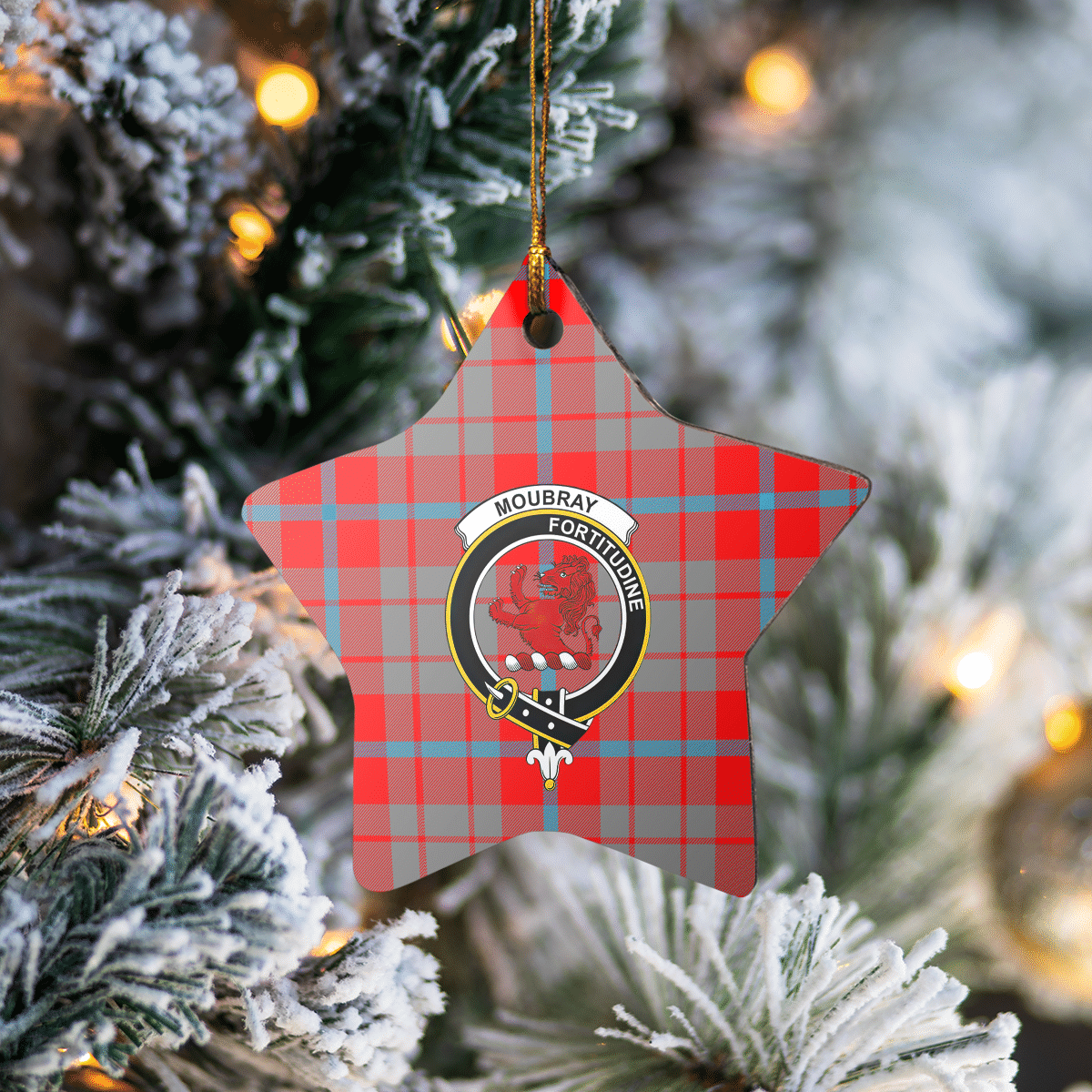 Clan Moubray Tartan Crest Star Ceramic Ornament YP76 Moubray Tartan Tartan Christmas   