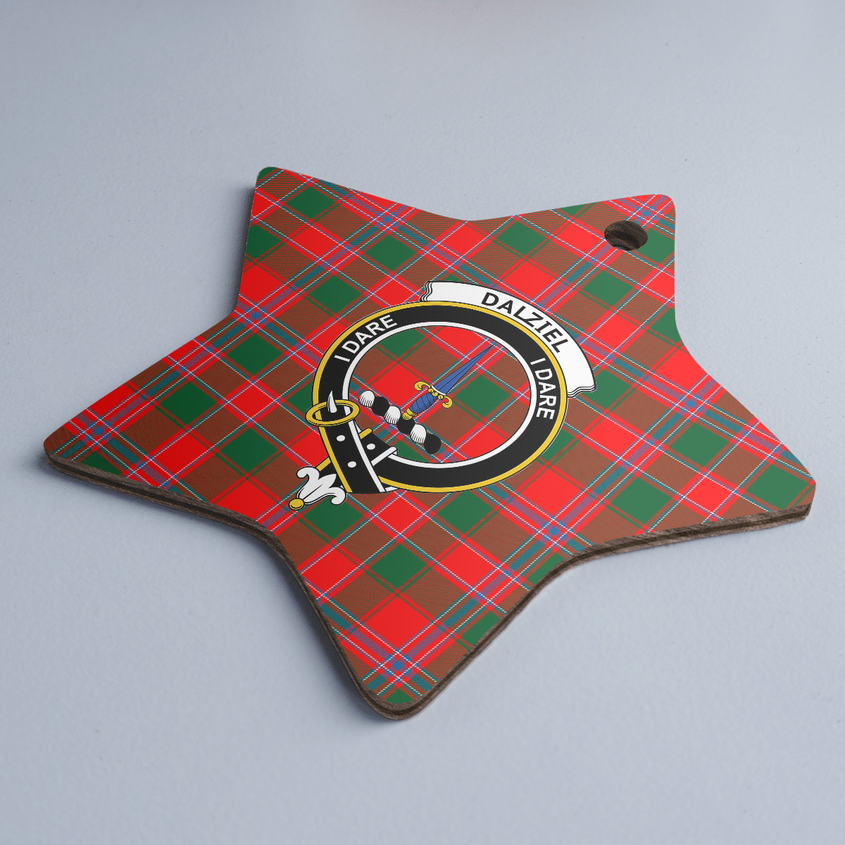 Clan Dalziel Modern Tartan Crest Star Ceramic Ornament GE38 Dalziel Modern Tartan Tartan Christmas   