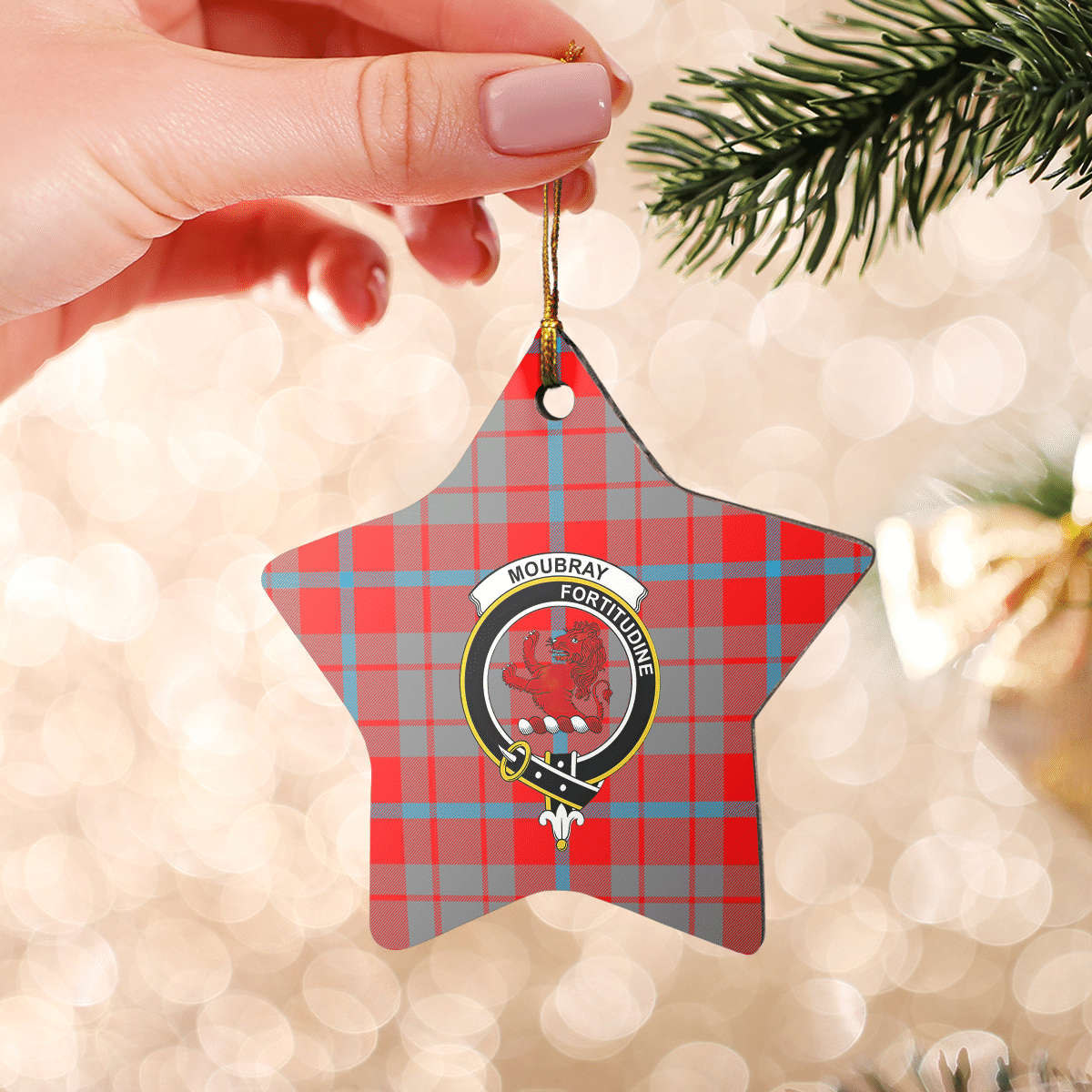 Clan Moubray Tartan Crest Star Ceramic Ornament YP76 Moubray Tartan Tartan Christmas   