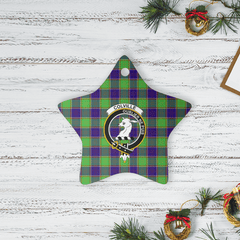 Clan Colville Tartan Crest Star Ceramic Ornament EY60 Colville Tartan Tartan Christmas   