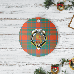 Clan MacKintosh Ancient Tartan Crest Round Ceramic Ornament OI11 MacKintosh Ancient Tartan Tartan Christmas   