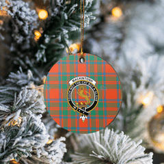 Clan MacKintosh Ancient Tartan Crest Round Ceramic Ornament OI11 MacKintosh Ancient Tartan Tartan Christmas   