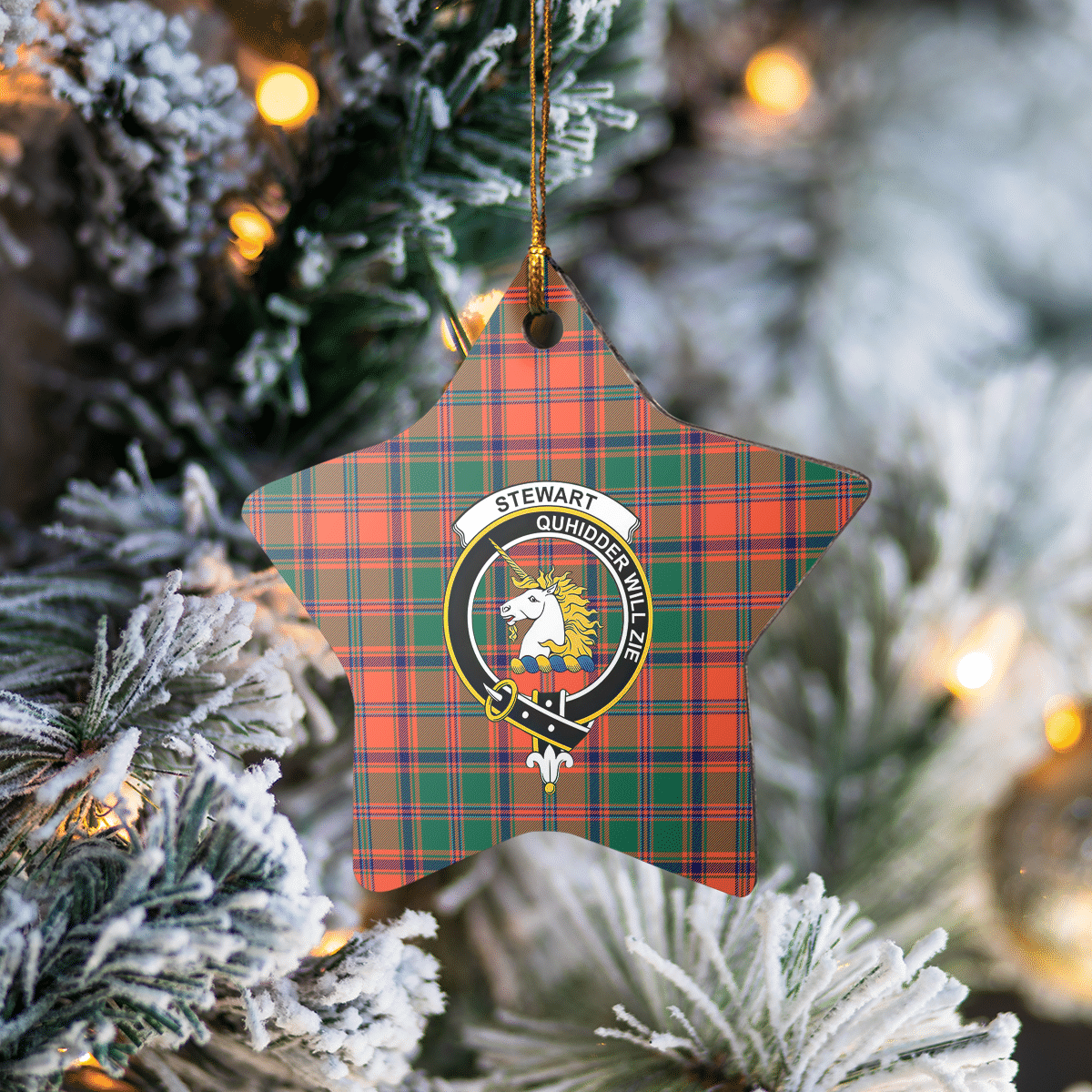 Clan Stewart of Appin Ancient Tartan Crest Star Ceramic Ornament XW14 Stewart of Appin Ancient Tartan Tartan Christmas   