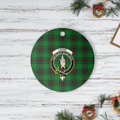 Clan Logie Tartan Crest Round Ceramic Ornament JH77 Logie Tartan Tartan Christmas   