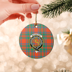 Clan MacKintosh Ancient Tartan Crest Round Ceramic Ornament OI11 MacKintosh Ancient Tartan Tartan Christmas   