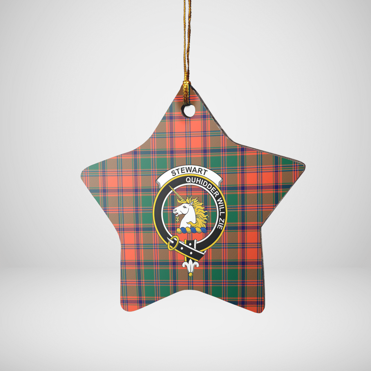 Clan Stewart of Appin Ancient Tartan Crest Star Ceramic Ornament XW14 Stewart of Appin Ancient Tartan Tartan Christmas   