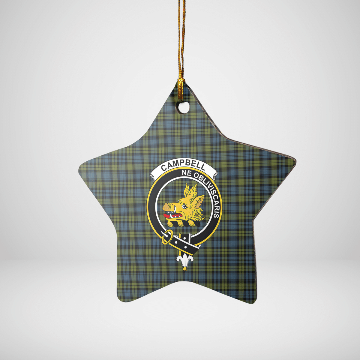 Clan Campbell Tartan Crest Star Ceramic Ornament ZV87 Campbell Tartan Tartan Christmas   