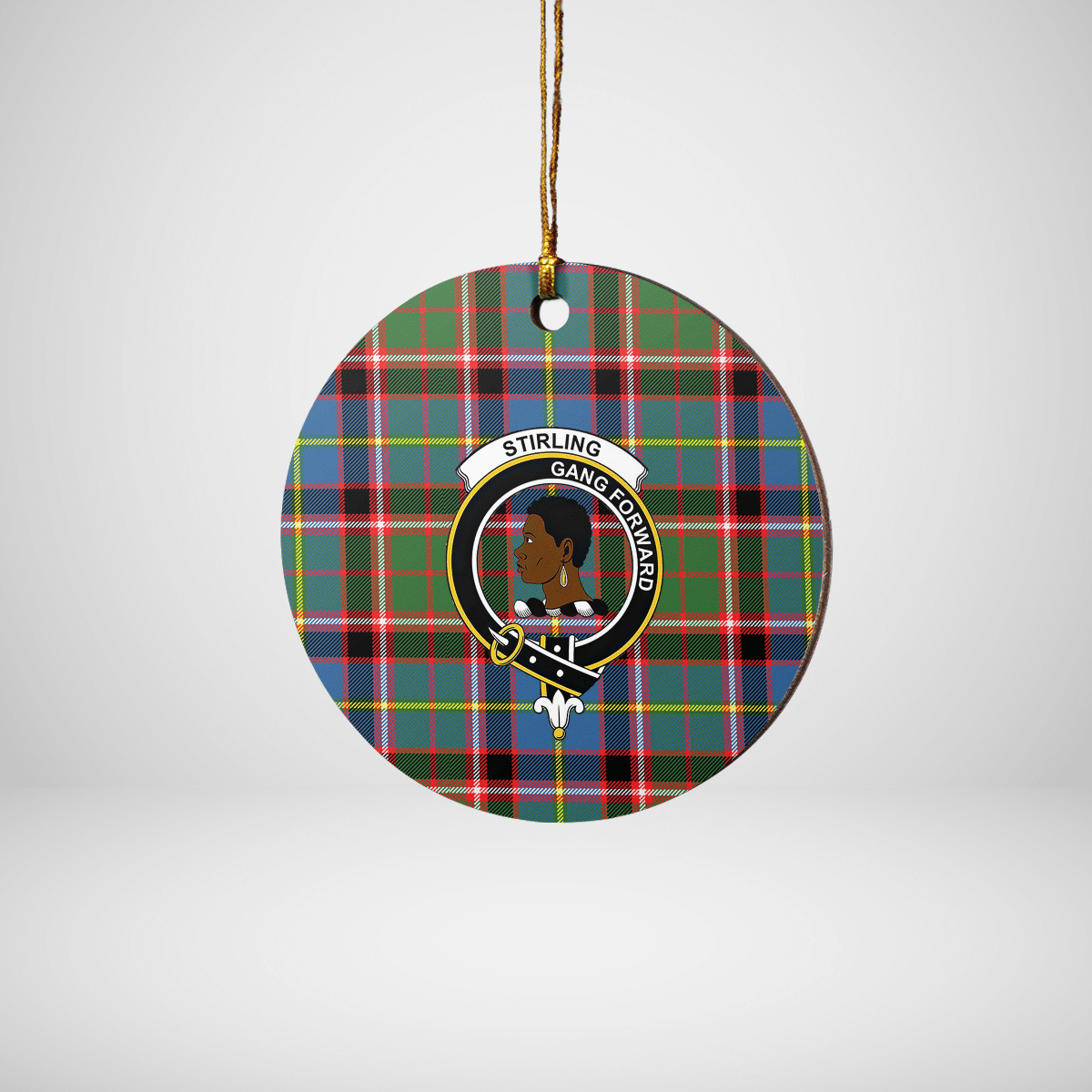 Clan Stirling (of Keir) Tartan Crest Round Ceramic Ornament WW82 Stirling (of Keir) Tartan Tartan Christmas   