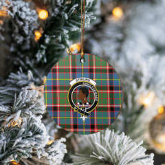 Clan Stirling (of Keir) Tartan Crest Round Ceramic Ornament WW82 Stirling (of Keir) Tartan Tartan Christmas   