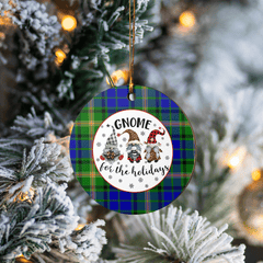 Clan Maitland Tartan Tartan Crest Gnome Round Ceramic Ornament UC83 Maitland Tartan Tartan Christmas   