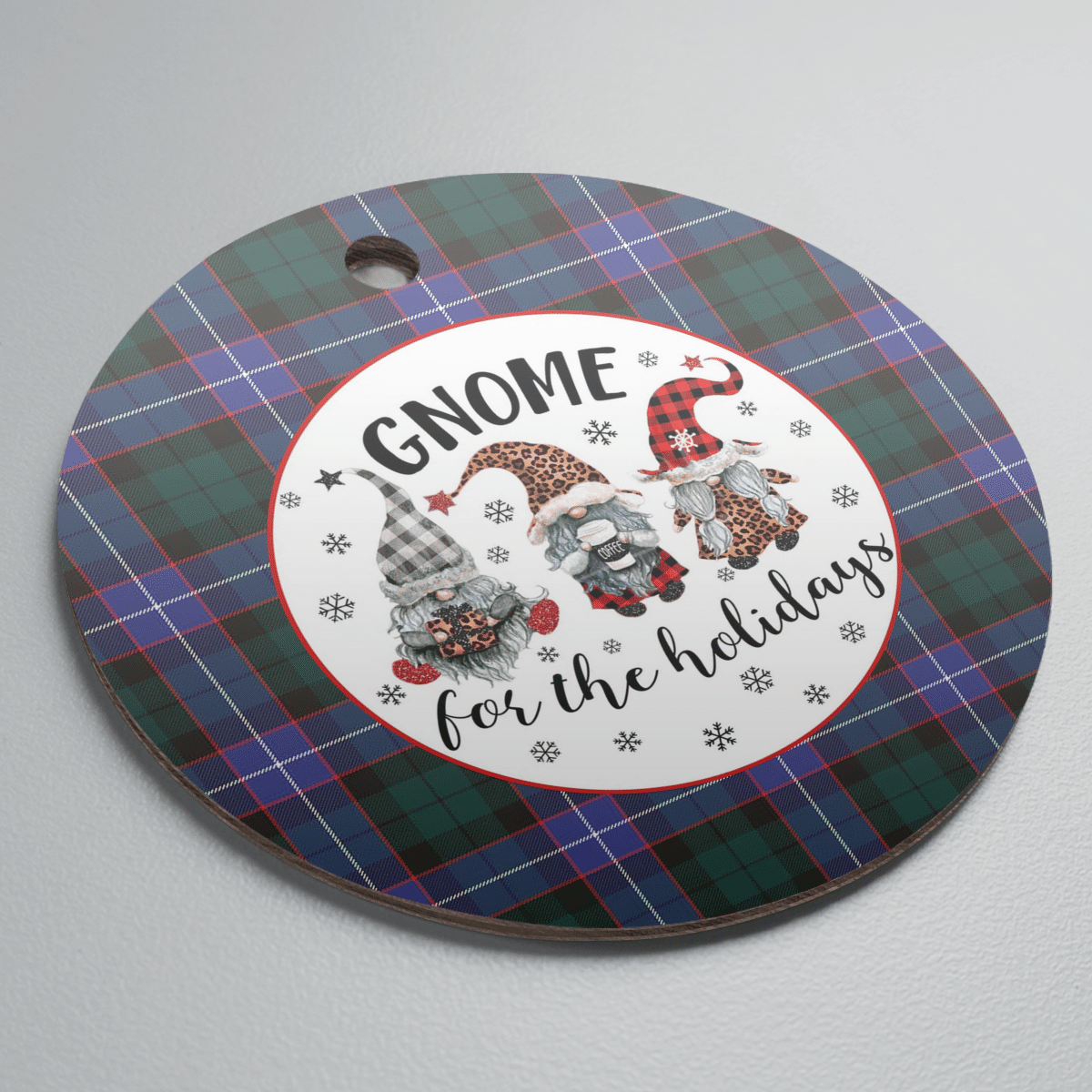 Clan Guthrie Modern Tartan Tartan Crest Gnome Round Ceramic Ornament HB34 Guthrie Modern Tartan Tartan Christmas   