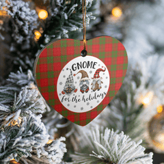 Clan Dewar Tartan Tartan Crest Gnome Heart Ceramic Ornament JU80 Dewar Tartan Tartan Christmas   