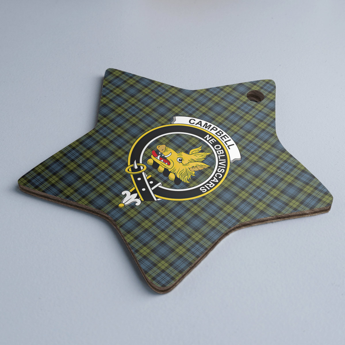 Clan Campbell Tartan Crest Star Ceramic Ornament ZV87 Campbell Tartan Tartan Christmas   