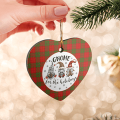 Clan Dewar Tartan Tartan Crest Gnome Heart Ceramic Ornament JU80 Dewar Tartan Tartan Christmas   