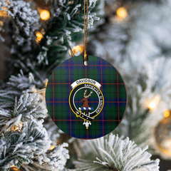 Clan Davidson Modern Tartan Crest Round Ceramic Ornament XH39 Davidson Modern Tartan Tartan Christmas   