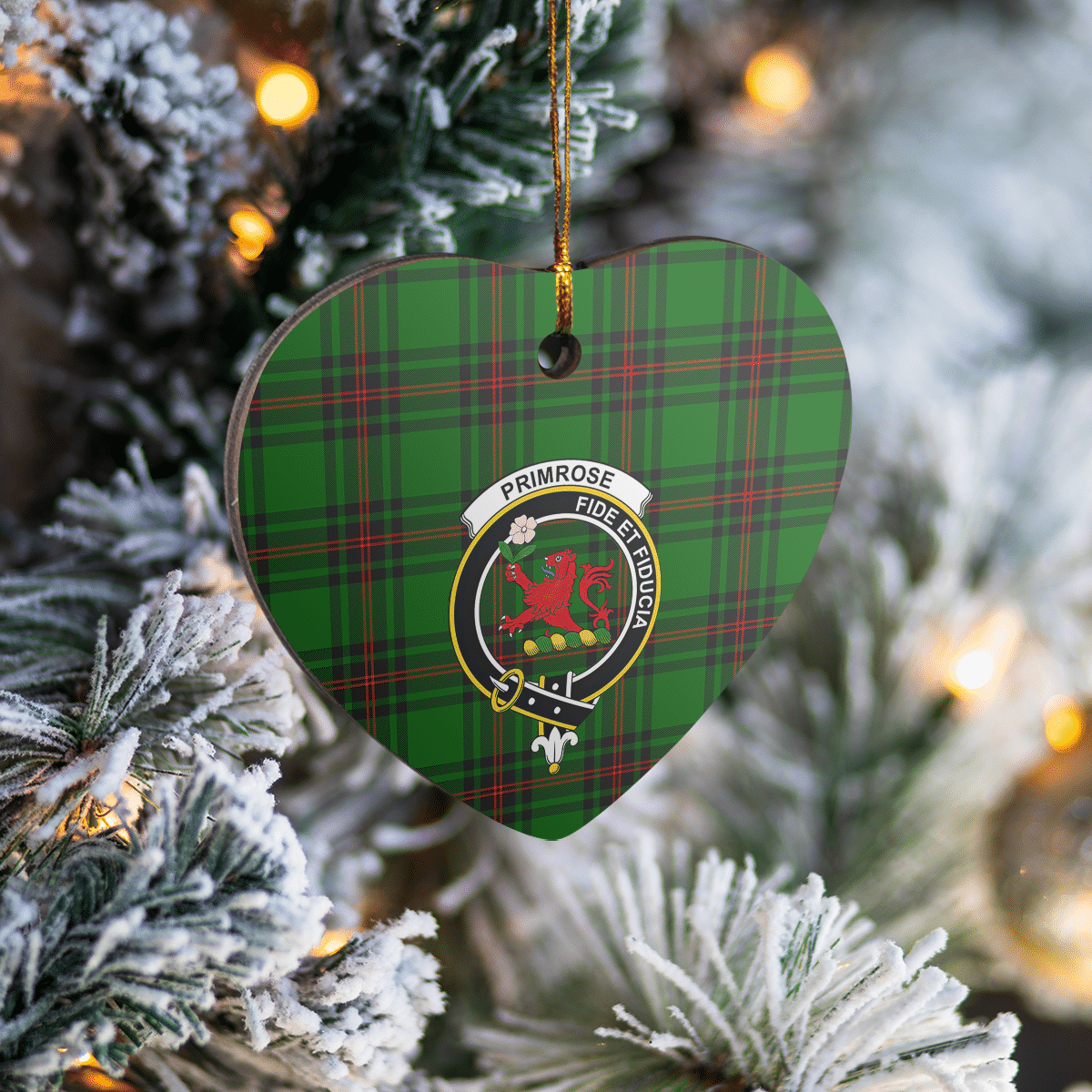 Clan Primrose (Fife) Tartan Crest Heart Ceramic Ornament ET33 Primrose (Fife) Tartan Tartan Christmas   