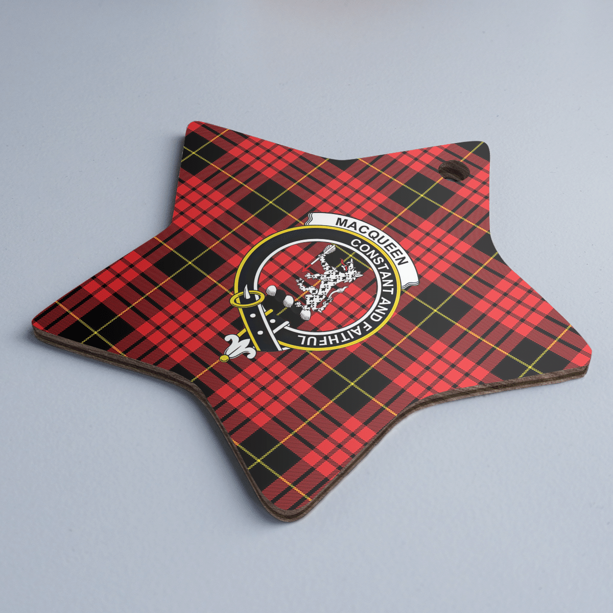 Clan MacQueen Modern Tartan Crest Star Ceramic Ornament KK56 MacQueen Modern Tartan Tartan Christmas   