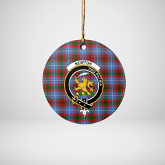 Clan Newton (Edingburg) Tartan Crest Round Ceramic Ornament GF30 Newton (Edingburg) Tartan Tartan Christmas   