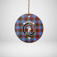 Clan Pennycook (Edinburgh) Tartan Crest Round Ceramic Ornament UQ46 Pennycook (Edinburgh) Tartan Tartan Christmas   