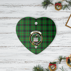 Clan Kincaid Tartan Crest Heart Ceramic Ornament ED64 Kincaid Tartan Tartan Christmas   