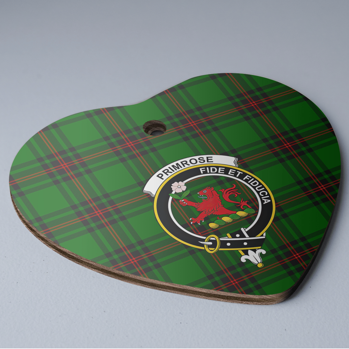 Clan Primrose (Fife) Tartan Crest Heart Ceramic Ornament ET33 Primrose (Fife) Tartan Tartan Christmas   