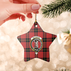 Clan MacQueen Modern Tartan Crest Star Ceramic Ornament KK56 MacQueen Modern Tartan Tartan Christmas   