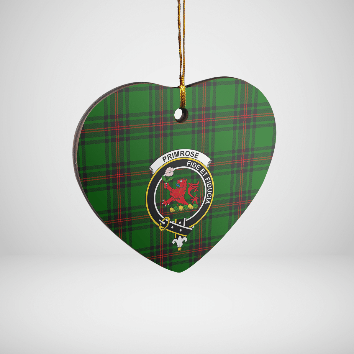 Clan Primrose (Fife) Tartan Crest Heart Ceramic Ornament ET33 Primrose (Fife) Tartan Tartan Christmas   