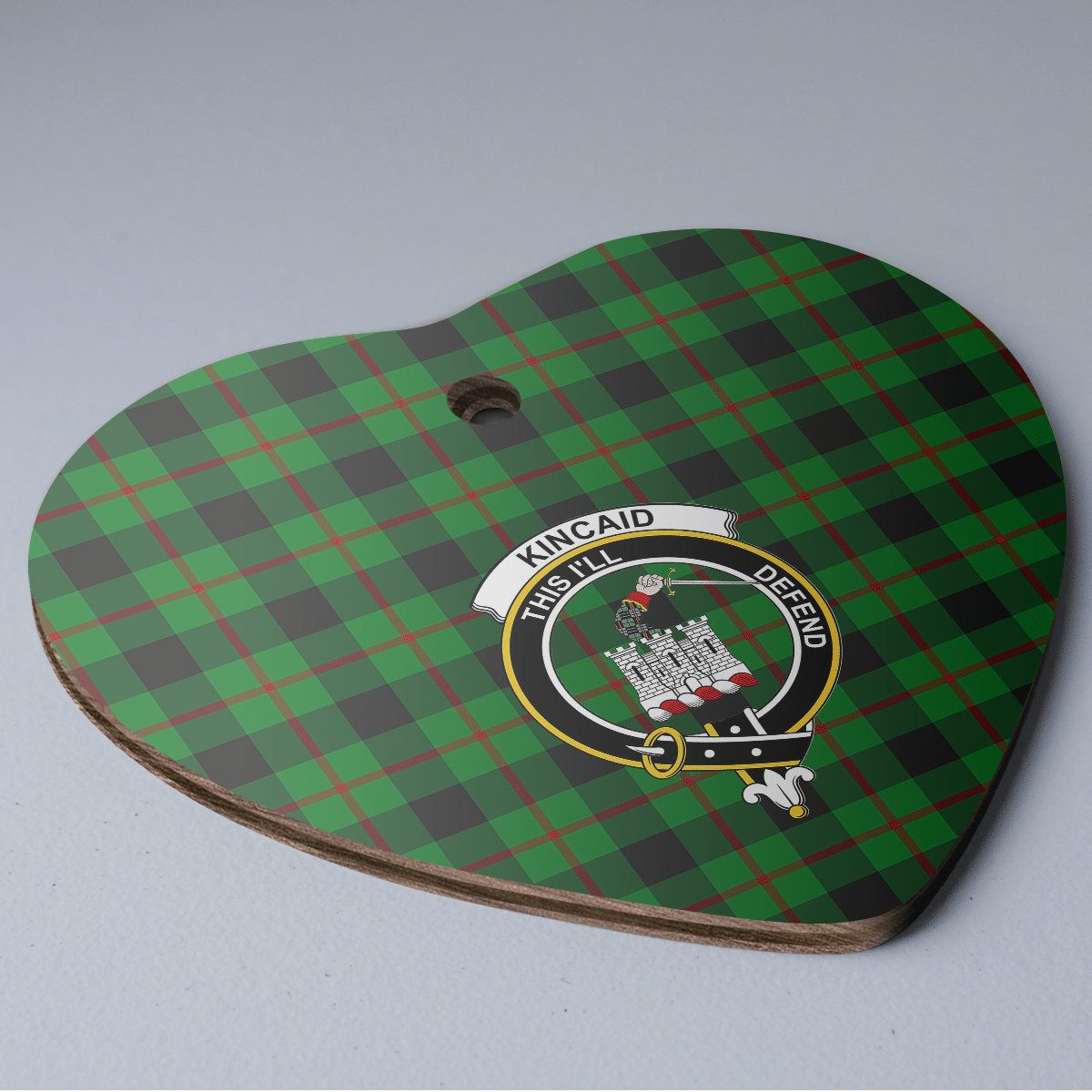 Clan Kincaid Tartan Crest Heart Ceramic Ornament ED64 Kincaid Tartan Tartan Christmas   