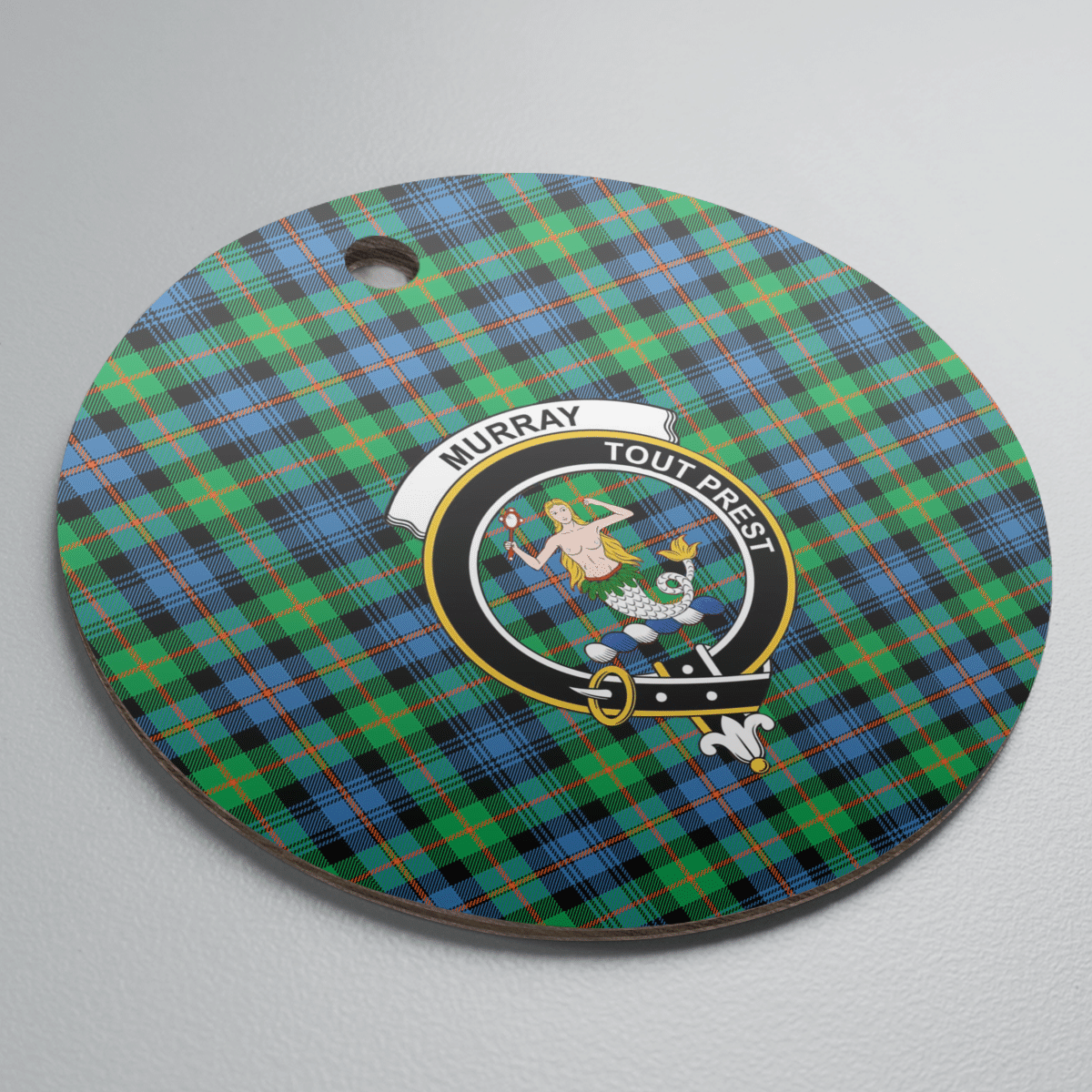 Clan Murray of Atholl Ancient Tartan Crest Round Ceramic Ornament DI72 Murray of Atholl Ancient Tartan Tartan Christmas   