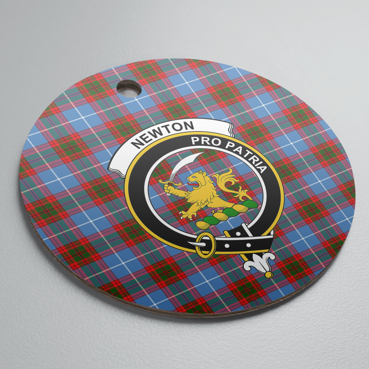 Clan Newton (Edingburg) Tartan Crest Round Ceramic Ornament GF30 Newton (Edingburg) Tartan Tartan Christmas   