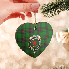 Clan Primrose (Fife) Tartan Crest Heart Ceramic Ornament ET33 Primrose (Fife) Tartan Tartan Christmas   