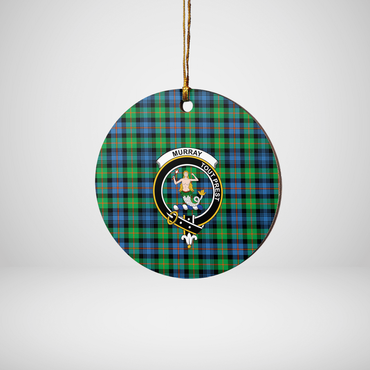 Clan Murray of Atholl Ancient Tartan Crest Round Ceramic Ornament DI72 Murray of Atholl Ancient Tartan Tartan Christmas   