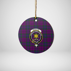 Clan Wardlaw Tartan Crest Round Ceramic Ornament SE71 Wardlaw Tartan Tartan Christmas   