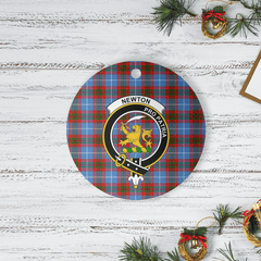 Clan Newton (Edingburg) Tartan Crest Round Ceramic Ornament GF30 Newton (Edingburg) Tartan Tartan Christmas   