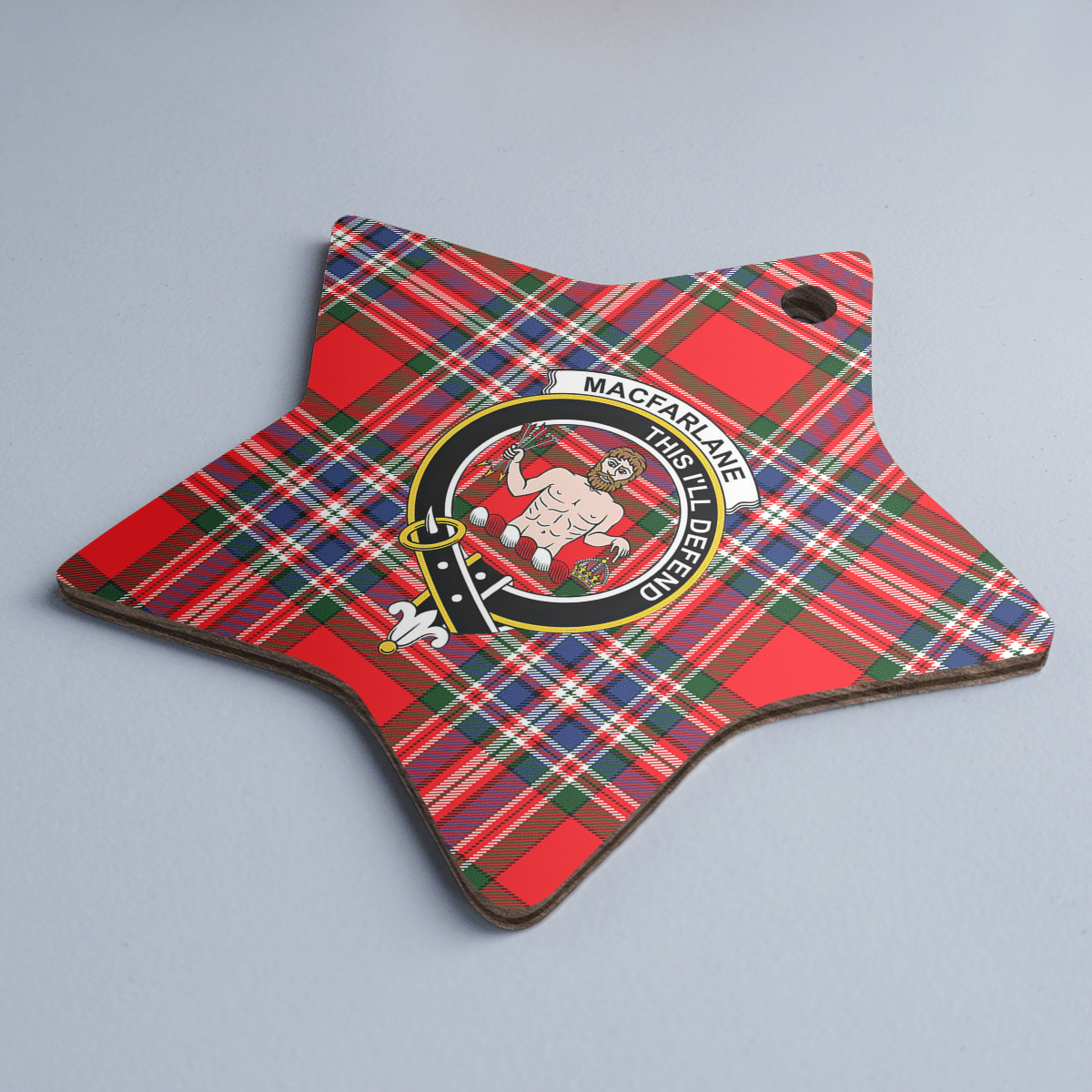 Clan MacFarlane Modern Tartan Crest Star Ceramic Ornament CB43 MacFarlane Modern Tartan Tartan Christmas   