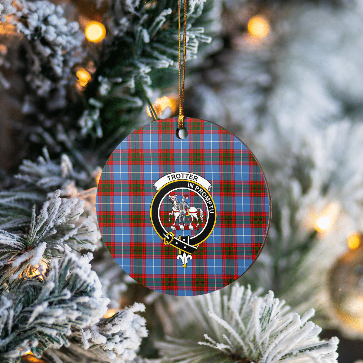 Clan Trotter Tartan Crest Round Ceramic Ornament GJ42 Trotter Tartan Tartan Christmas   