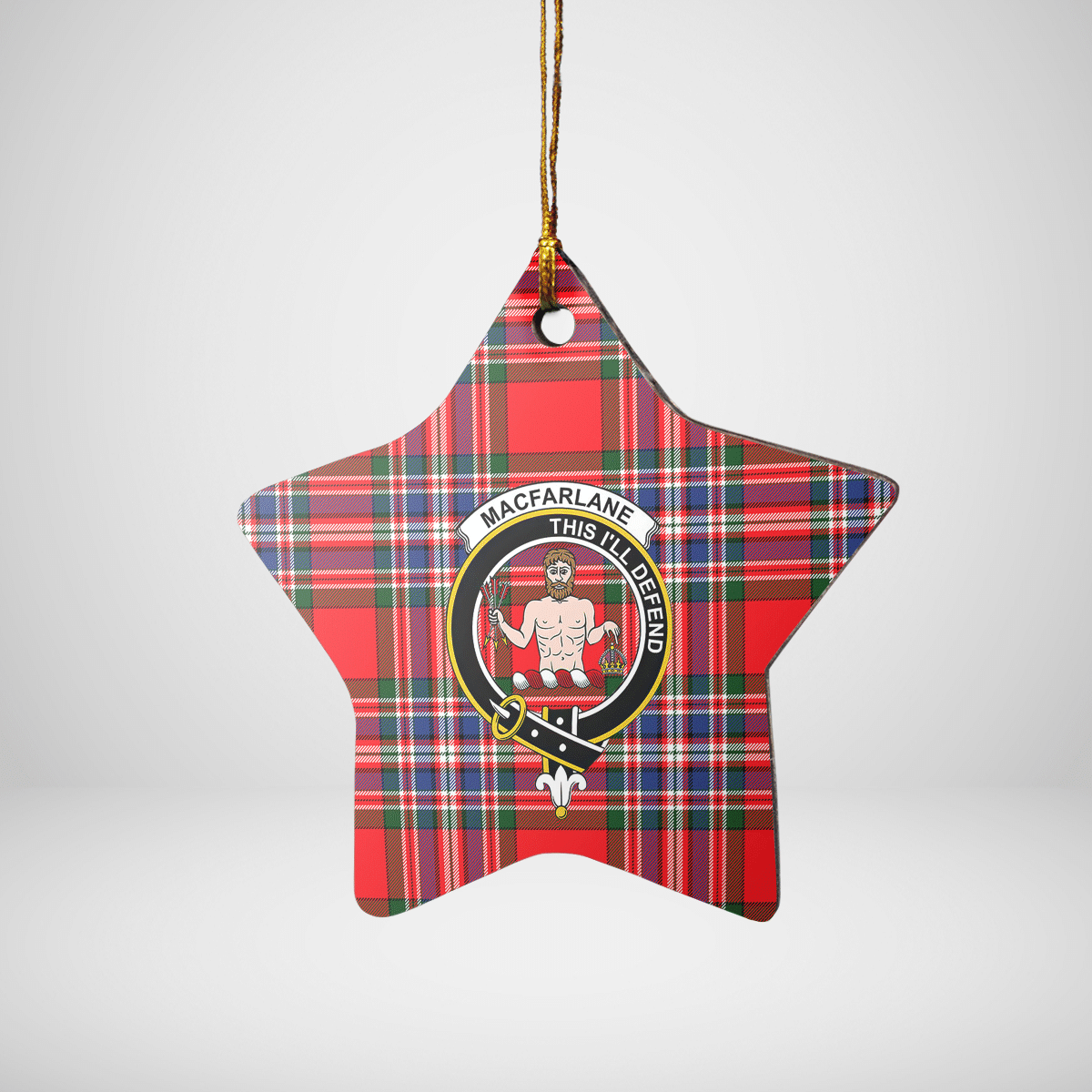 Clan MacFarlane Modern Tartan Crest Star Ceramic Ornament CB43 MacFarlane Modern Tartan Tartan Christmas   