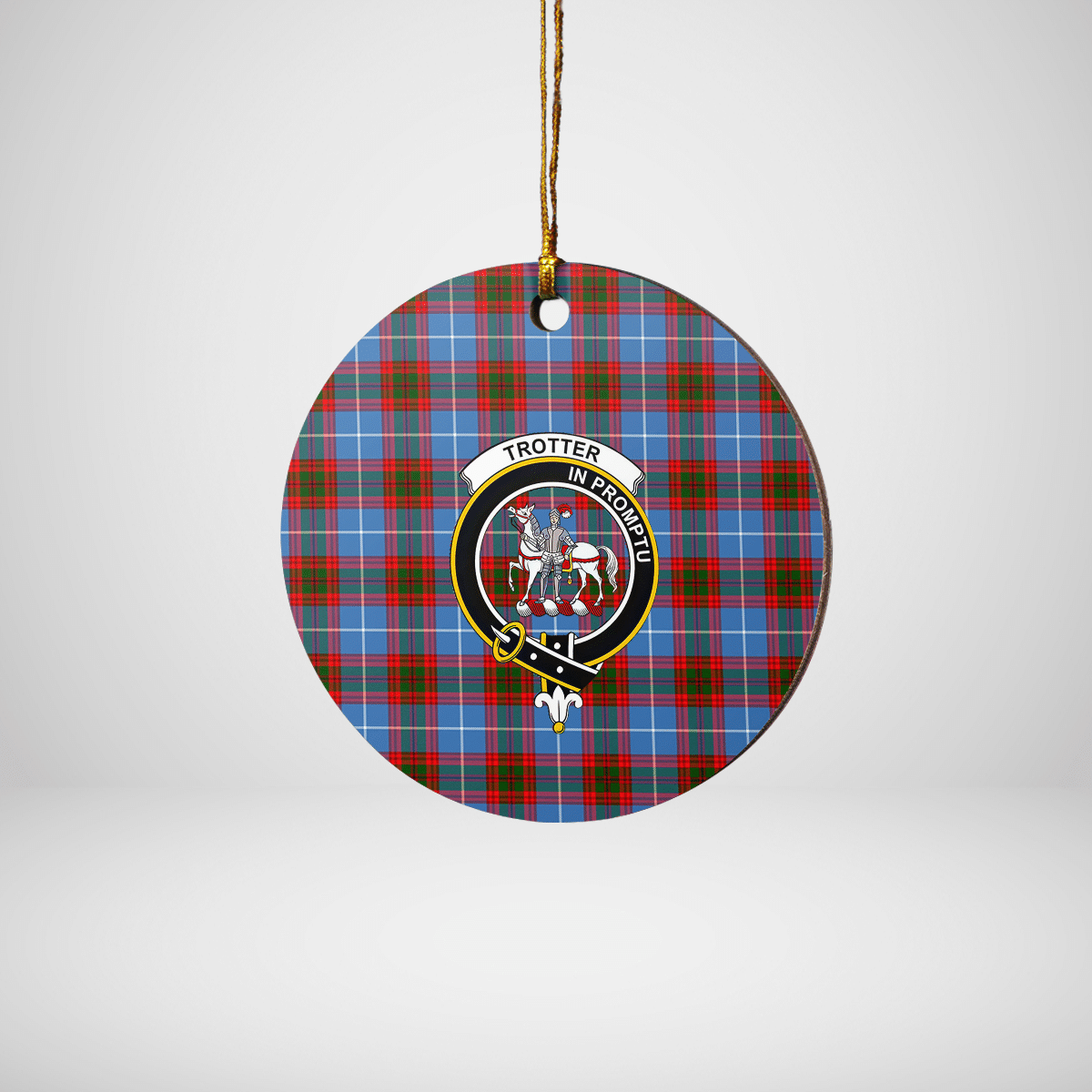 Clan Trotter Tartan Crest Round Ceramic Ornament GJ42 Trotter Tartan Tartan Christmas   