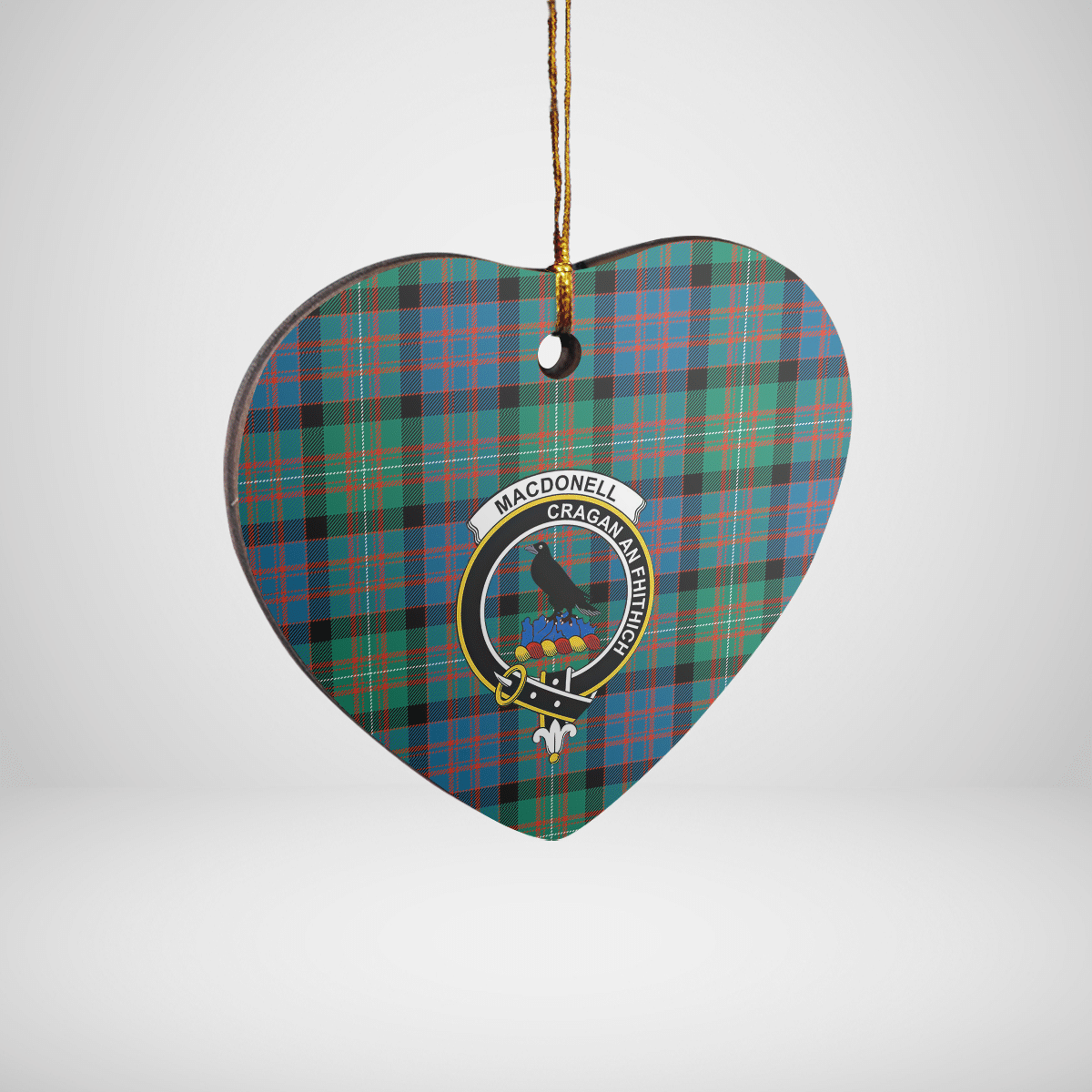 Clan MacDonnell of Glengarry Ancient Tartan Crest Heart Ceramic Ornament ZF16 MacDonnell of Glengarry Ancient Tartan Tartan Christmas   