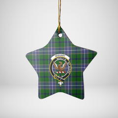 Clan Wishart Hunting Tartan Crest Star Ceramic Ornament YH69 Wishart Hunting Tartan Tartan Christmas   