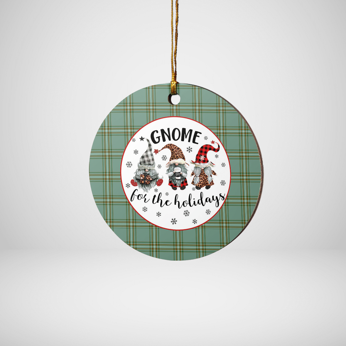 Clan Kelly Dress Tartan Tartan Crest Gnome Round Ceramic Ornament AK34 Kelly Dress Tartan Tartan Christmas   